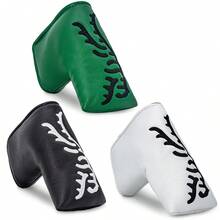 1PC Golf Blade Putter Headcover, Premium Textured PU Tiger Embroidery Putter Cover, Golf Putter Head Cover For Blade Style Putters, Golf Gift For Golfers, Green/Black/White Available - Multicolor - View 2
