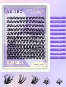 Asiteo 132Pcs D Curl Fluffy Messy Natural Look Cluster Eyelash Extension, 3D Volume Individual Lashes, Lightweight&Thick Lashes For Daily Use, DIY At Home, Suitable For Travel, Daily Wear For Beginners, Weddings, Dates, Parties, Festivals - D - View 5