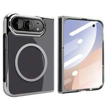VIETAO 電鍍透明磁吸無線充電手機殼，相容 Galaxy Z Fold 8 Ultra 7 6 5 4，時尚薄型手機殼，相容 iPhone Duo - 銀色 - 查看 12