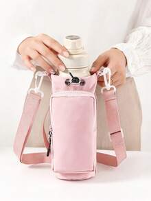 1pc Minimalist Water Bottle Sleeve, Multi-Pocket Design & Adjustable Crossbody Strap, Portable Bottle Holder Bag, Kitchen Decor And Accessories, Christmas Home Decor, Lunchbox For Work, For Outdoor, Travel & Daily Commute - Multicolor - View 10