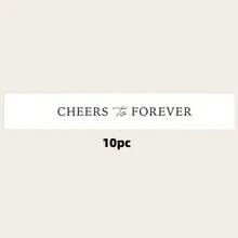30/10/5/3/1件 Cheers To Forever 婚禮裝飾香檳瓶緞帶，婚禮場地裝飾緞帶，香檳瓶裝飾緞帶，裝飾蝴蝶結，生日派對裝飾，節日派對裝飾 - 乾杯 - 查看 10