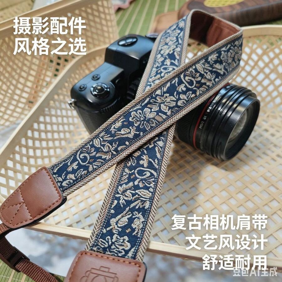 Embroidered Woven Vintage Artistic DSLR Mirrorless Camera Shoulder Strap Photography Stress Relief Strap - View 1