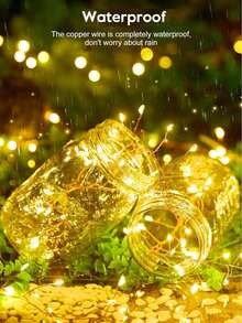 Lampu Hias Natal, Kepala Lampu Putih Hangat, Rangkaian Lampu Kembang Api Kawat Perak, Cahaya Bintang dan Kunang-kunang, Cocok untuk Dekorasi Pohon Natal, Karangan Bunga DIY, Dekorasi Pernikahan di Rumah, Dekorasi Natal Dalam dan Luar Ruangan - warna hangat - View 6