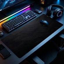 Wave Line Mouse Pad Black Texture Desk Mat Extended XL MousePad Office Desk Accessories Multicolor Non-Slip Stitched Edge Computer Mat For Desk 35.4x15.7 Inches Rubber Base Laptop Keyboard Pad For Home Office & Gamers,Durable And Spill-Resistant - View 1