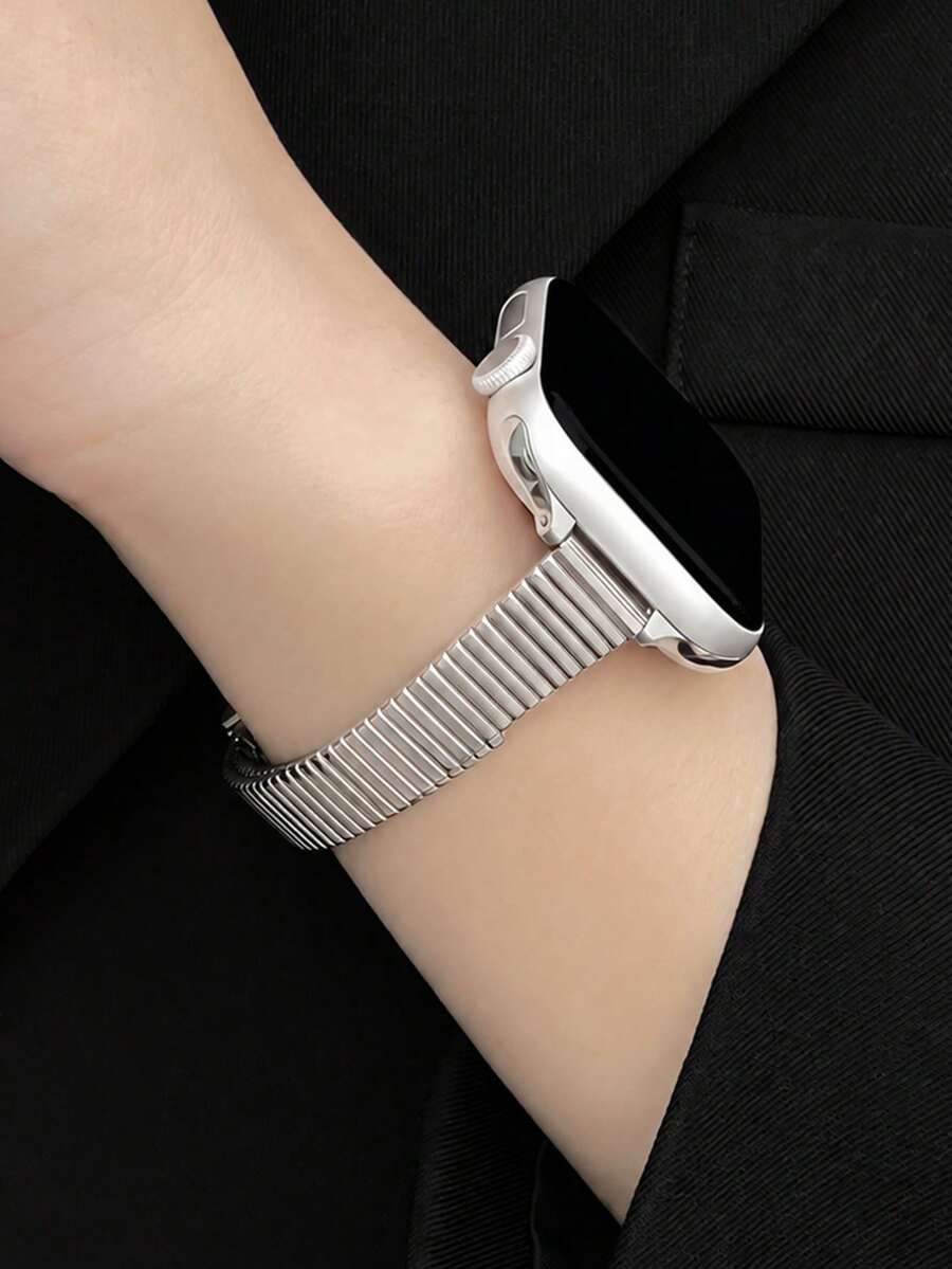 Silver Metal Bracelet Watch Band For Apple Watch, Women's Luxury Style - Silver - View 1