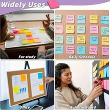 400 Sheets Colorful Sticky Notes, 8 Vibrant Fluorescent Colors, Self-Adhesive With Tear-Off, Suitable For Office, School, Home, Meetings, Reminders And Daily Notes - 400 Sheets, Multicolor - View 4