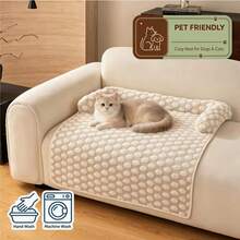 Comfortable Pet Sofa Protector Pad, Plush Dog & Cat Bed With Neck Support Cushion, Washable Warm Sofa Furniture Cover - Multicolor - View 6