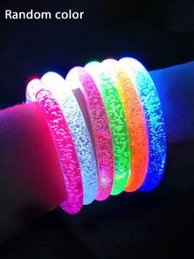 LED發光手環，螢光發光派對小禮品，適用於生日、嘉年華、聖誕節、萬聖節、新年及其他場合，附閃爍燈光與螢光棒，霓虹派對配件，婚禮裝飾 - 多色 - 查看 12