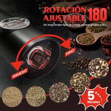 ANTSAY Electric Salt & Pepper Grinders - Black - View 1