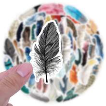 Colorful Feather Stickers, Arts & Crafts, For Decorating Stationery, Water Bottles, Luggage, Refrigerators, Skateboards, Guitars - one-size - View 4
