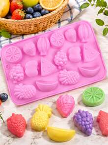16-Cavity Fruit-Shaped Silicone Soap Mold, Multi-Design Handmade Soap Making Mold For Scented Candles, Wax Melts, Resin, Plaster And DIY Crafts, Creative Casting Tool For Bath Decor, Home Accessories And Personalized Gifts - Multiple Styles - View 3