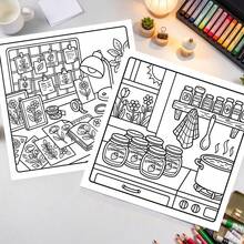 Spring Nook New 2027 Theme Coloring Book, 20*20cm Square Format, Thick Outline Lines, Easy To Color. 24 Pages Total, Healing And Cozy Spring Scenes Like Floral Bedding, Window Views, Breakfast Trays, Fresh And Soft Spring Style. Suitable For Teens 14+ For Leisure And Stress Relief, A Unique Creative Coloring Gift. - Nordic Style/Spring Coloring Book - View 3
