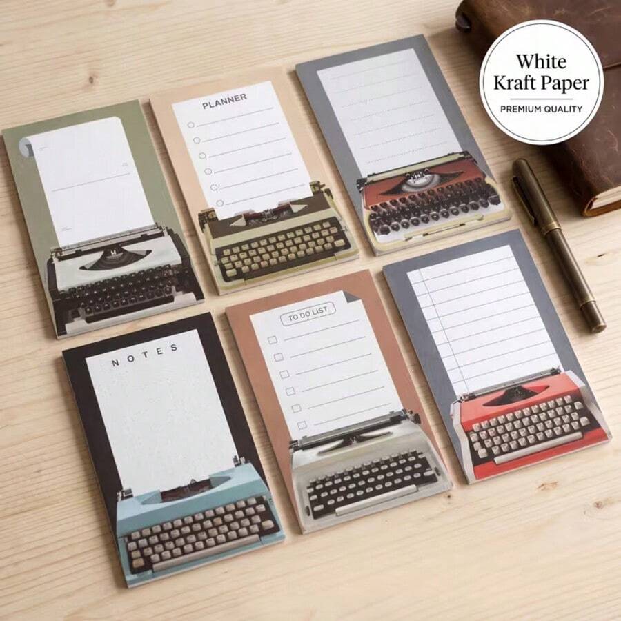 50 Sheets Vintage Typewriter Lined Memo Paper, 60x96mm Writing ...