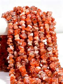 Yumfeel 1 Strand Natural Stone Crystal Asymmetrical Semi-Precious Stone With Shaped Loose Beads Perforated Gravel. Length 80cm, Size 5-8mm Natural Tiger Eye Pink Crystal Asymmetrical Crushed Stone Beads, Can Be Used For DIY Necklace, Bracelet And Other Women's Jewelry, Jewelry Making Materials. - Multicolor - View 14
