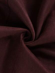 Women's Plus Size Faux Suede Motorcycle Jacket, Fashion Zipper Style Biker Jacket, Suitable For Autumn/Winter Wardrobe - Burgundy - View 7