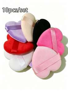 10pcs Heart-Shaped Makeup Sponges, Suitable For Wet/Dry Use, Soft And Elastic Pink Blending Sponges, Dual-Use For Foundation And Base Makeup, Suitable For Normal Skin, Beginner-Friendly Makeup Tool, 1pc - Multiple Styles - View 12