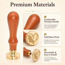 1pc/6pcs Wax Seal Stamps, Brass Wax Seal Stamp Head, Suitable For Wedding Invitations, Gift Packaging, Envelopes, Christmas Cards - Phrases Set - View 3