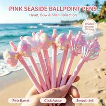 1/4/5/12pcs Creative Ocean Theme Ballpoint Pens, Shiny Glitter Decoration, Cute Stationery Set, Smooth Writing, Ideal Gift For Students, Teachers And Friends - Multicolor - View 9