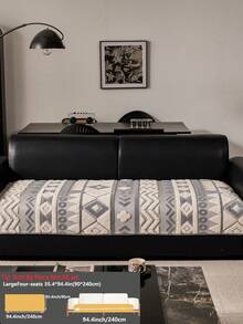 1pc Bohemian Style Thick Plush Sofa Cover, Soft Plush Fabric, Non-Slip, Suitable For All Seasons, Easy To Clean And Machine Washable, Fits 1/2/3/4 Seater And Sectional Sofas, Suitable For Living Room, Office, Bedroom, Outdoor Home Decor - Grey - View 13