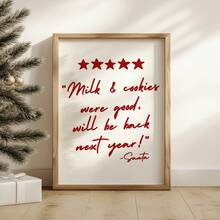 1pc Frameless Funny Christmas Kitchen Chef Wall Art Canvas Poster Print Winter Party Decor For Kitchen Living Room Bedroom Dorm Back To School Gift - Frameless - View 3