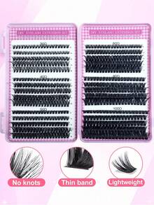 600pcs DIY Eyelash Extension Kit, Professional And Suitable For Beginners, Create Salon-Style Look With DIY Faux Mink Eyelashes, Ultimate Eyelash Set Gift Box - Includes All Necessary Items: Multiple Styles Of False Eyelashes, Glue, Remover, Tweezers, Perfect For Home DIY Beauty - Multicolor - View 1