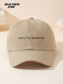 1pc "Sorry I'm Handsome" Printed Baseball Cap, Lightweight Comfortable Multi-Functional Baseball Hat, Washed Vintage Hat, Suitable For Daily Outings And Life Use, Daily Outfit Hat Decoration, Gift For Friends - A - View 7