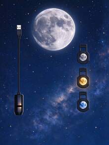 1pc LED Starry Galaxy Projector Light, Includes Planet, Moon, Earth, Jupiter Patterns, 360° Rotation, Desktop Decorative Lamp, No Battery Required, USB Powered, Suitable For Gaming, Photography Lighting, Disco, Bedroom Lighting, Space, Birthday, Car, Holiday Atmosphere, Wedding Anniversary, Stars In The Night Sky, Galaxy Projector, Moonlight, Stars, Bedroom Ceiling, Photo Background, Proposal, Wedding, Camping And Other Scene Decoration - USB Planet Projector Lamp - View 13