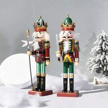 1pc 18CM Wooden Nutcracker Soldier Puppet Figurine, Vintage Christmas Decor Ornament, Ready Stock - 1PC - View 7