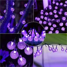 Solar Powered Bubble Ball String Lights, 100/50/20 LED Hanging Bubble Lights, 8 Lighting Modes, Automatic Light Sensor Switch, Suitable For Garden Wedding Party Yard Fence Porch Tree Summer Valentine's Day Christmas Decoration - Solar-powered Bubble Balls - View 7