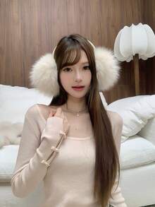 Women's Versatile Chic Fall Winter Solid Square Neck Slim Fit Top, Bow Cutout Design Long Sleeve Base Layer For Dating, Travel, Daily - Apricot - View 4