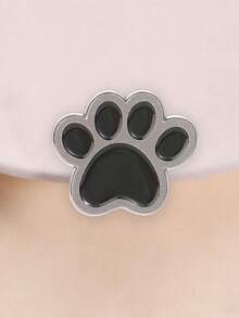 Cute Black Paw Print Enamel Pin, Minimalist Animal Paw Lapel Pin For Backpack Jacket Decoration - Black - View 2