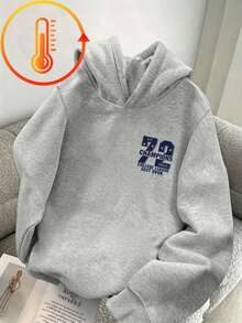 Sweatshirt Bergambar Lucu untuk Remaja Perempuan, Sweatshirt Pullover Hangat & Nyaman dengan Lapisan Termal untuk Musim Gugur/Dingin - Grey - View 2