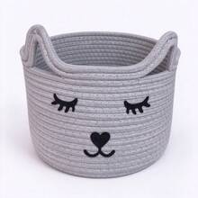 Pet Cat & Dog Toy Woven Rope Storage Basket With Handle, Desktop Organizer Bin, Bohemian Style Home Decor Storage Box For Entryway, Pet Treats, Accessories, Cosmetics, Toys, Clothing Organization - Multicolor - View 11