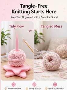 Yarn Winder Tool, Star-Shaped Rotating Yarn Winder Cute Personalized Thick Yarn Storage Tool Yarn Spool,Star Pink Rotating Yarn Winder Upgrade Edition Yarn Storage Winding Shaft Thickened - Multicolor - View 6
