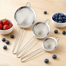 1/3pcs Stainless Steel Fine Mesh Strainer With Handle, Flour Sifter, Egg Strainer, Kitchen Oil Filter Spoon, Cake Powder Sifter, Flour Sifter, Kitchen Sifting Tool, Small Strainer, Fine Mesh Kitchen Strainer Set, Baking Tool Set, Essential Kitchen Tools And Accessories, Mini Strainer For Cocktails, Tea, Coffee, Juice, Flour, Durable Food Filter For Home And Professional Kitchen - View 2