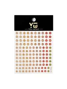 1 Sheet 3D Cute Button Nail Stickers, Macaron Color Buttons Self-Adhesive Nail Art Decals, Autumn Winter Nail Decorations - Multicolor - View 6