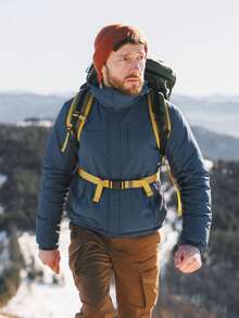 CAMEL CROWN Men's Ski Jacket Winter Jacket Warm Fleece Waterproof Windproof Functional Cotton Jacket Winter Jacket Hiking - Sky Blue - View 7