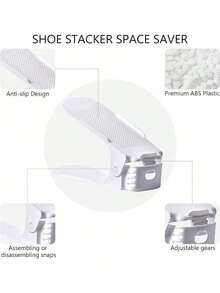 1/5/10/18pcs Double Layer Adjustable Height Shoe Rack Storage Box, Closet Shoe Organizer, Suitable For Entryway, Hallway, Living Room, Bedroom, Bathroom, Space-Saving Height, Stackable Shoe Tray, Plastic Shoe Storage Rack, Shoe Cabinet Layered Storage Shelf, Dorm Shoe Organizer, Home Space-Saving Shoe Tray, Universal Storage Rack For Sneakers And High Heels - Multicolor - View 8