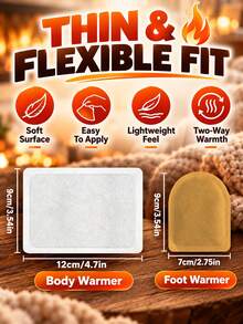 5/12pcs Foot Warmers/Heat Patches, Long-Lasting Constant Temperature, Rapid Heating, Breathable Non-Woven Fabric, Discreet And Portable, Essential For Winter Activities, Unisex, Suitable For Multiple Scenarios And Body Parts - Thermal Set - View 5