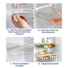 1pc, Refrigerator Storage Box, Drawer-Style Hanging Design, Fresh-Keeping Box, Can Hold Eggs And Fruits/Vegetables, Dual-Use For Freezer And Refrigerator, Kitchen Organization Tool, Suitable For Home Kitchen, Refrigerator Storage And Holiday Ingredient Organization. - Multicolor - View 5