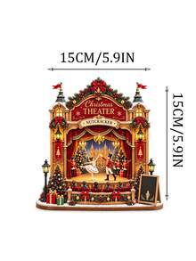 2D Christmas Nutcracker Theater Decor, Cozy Holiday Theater Desktop Ornament, Rustic Winter Bookshelf Decoration, Ballet Lover Gift, No Power Light - F - View 7