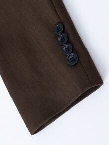 Fashion Minimalist Men's Suit, Casual Versatile Long Sleeve Blazer, Suitable For Business, Social, Wedding, Evening Events And Fashion Occasions - Coffee Brown - View 6