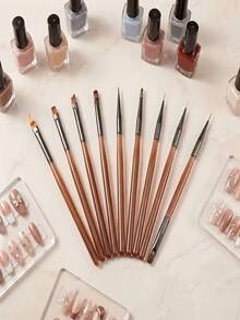 17Pcs Nail Art Tool Set, Nail Painting Brushes, Dotting Pens, With Nail Art Palette, For Nail Art Decoration - Multicolor - View 8