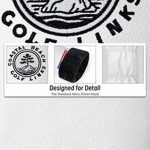 1Pc Golf Headcover, PU With Soft Inner Lining, Durable Coastal Beach Golf Links , Adjustable Number Tag For Fairway Wood - White - View 5