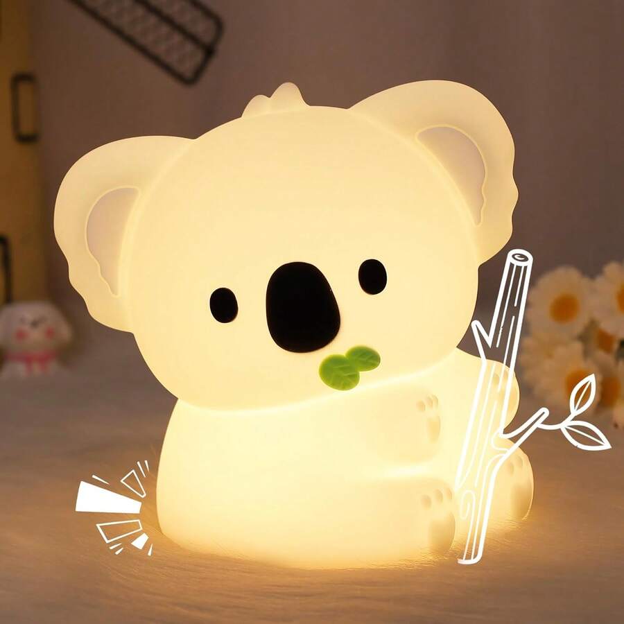 Koala Gift, Cute Koala Silicone Night Light, Touch Control & Timer Function, USB Rechargeable, Suitable For Sleep Use And Bedroom Decoration Light