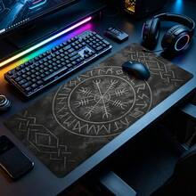 Viking Rune Mouse Pad Norse Desk Mat Extended XL MousePad Office Desk Accessories, Non-Slip Stitched Edge Computer Mat For Desk 35.4x15.7 Inches Rubber Base Laptop Keyboard Pad For Home Office & Gamers Durable And Spill-Resistant - View 1