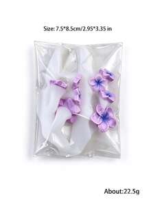 2pcs Soft Silicone Toe Separators With Plumeria Pattern, Foot Care Toe Spacers, Reusable Nail Art Tools For Salon And Home Use - Mauve Purple - View 8