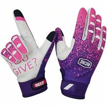 ROXF 1 Pair Letter Print Off-Road Motorcycle Gloves, Unisex Full Finger Touchscreen Motorcycle Gloves, Anti-Slip Protective Gloves, Suitable For Mountain And Off-Road Racing - Purple - View 3