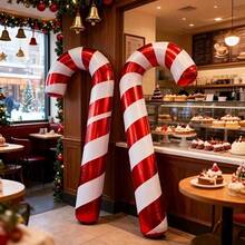 2 Packs Super Large 115Cm/45-Inch Red And White Striped Candy Cane Balloons - Suitable For Christmas Party Decorations, Christmas Tree, Wedding, Birthday Party Decor, Indoor And Outdoor Use, Photo Props, Holiday Ornaments, Festive Activity Additions - Candy - View 7