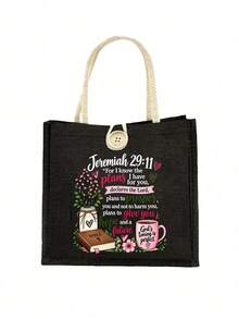 Tas Tangan Motif Ayat Alkitab, Tas Kanvas Motif Ayat Alkitab, Tas Kosmetik, Tas Penyimpanan, Tas Belanja, Tas Penyimpanan Multifungsi, Tas Belanja untuk Wanita Saleh, Kelompok Studi Alkitab, Pembaptisan, Natal, dan Ulang Tahun - MultiWarna - View 11